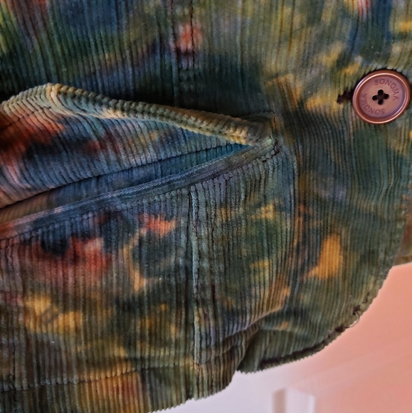 Hand dyed green blue corduroy Sonoma blazer - Picture 2 of 8